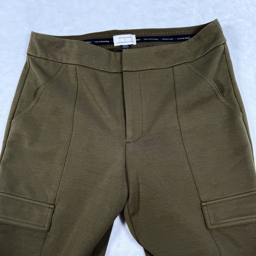 Anthropologie The Essential Slim Knit‎ Cargo Pants Size 12 Green